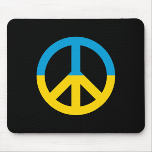 Ukraine Flag Peace Sign Mouse Mat