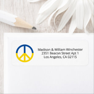 Ukraine flag peace symbol custom return address