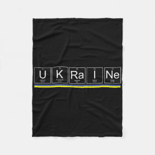 Ukraine Flag Periodic Table Elements Ukrainian Sup Fleece Blanket