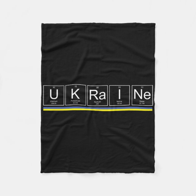 Ukraine Flag Periodic Table Elements Ukrainian Sup Fleece Blanket (Front)
