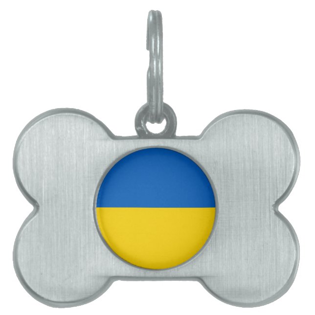 Ukraine Flag Pet ID Tag (Front)