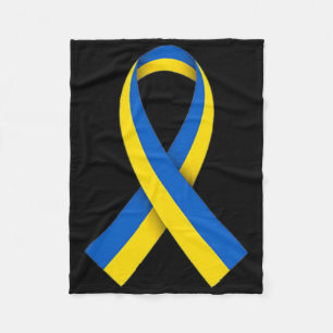 Ukraine Flag Pocket Ribbon Ukrainian Flag Fleece Blanket