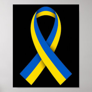 Ukraine Flag Pocket Ribbon Ukrainian Flag Poster