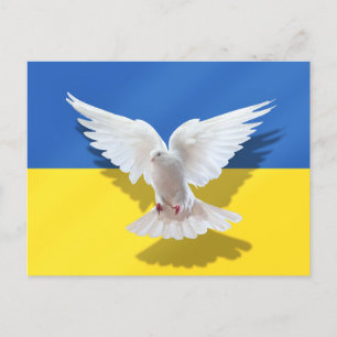 Ukraine Flag Postcard Peace Dove - Freedom