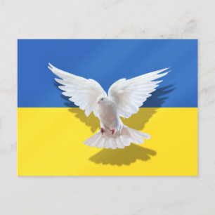 Ukraine Flag Postcard Peace Dove Support Freedom