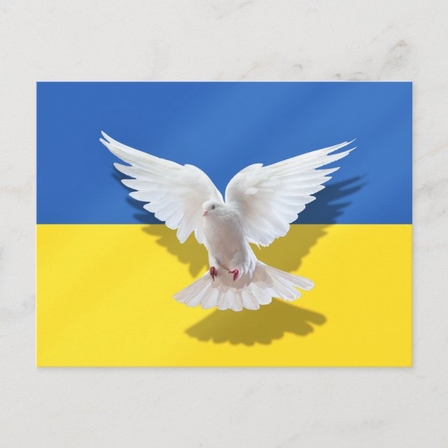 Ukraine Flag Postcard Peace Dove Support Freedom (Front)