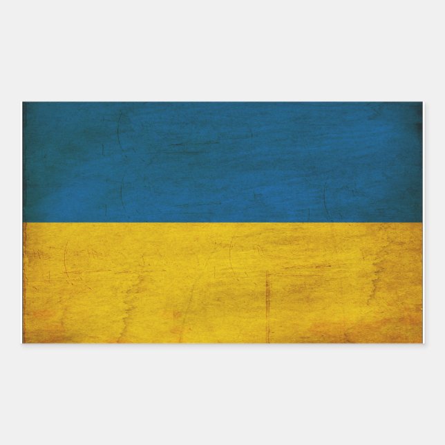 Ukraine Flag Rectangular Sticker (Front)