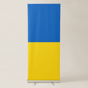 Ukraine flag retractable banner