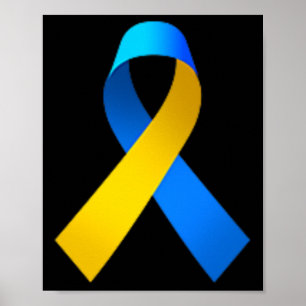 Ukraine Flag Ribbon Ukrainian National Flag Colors Poster