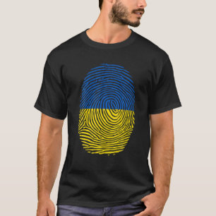 Ukraine Flag Root Ukrainian Fingerprint DNA Outfit T-Shirt