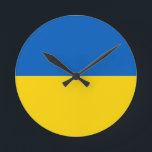 Ukraine Flag Round Clock<br><div class="desc">Ukraine Flag</div>