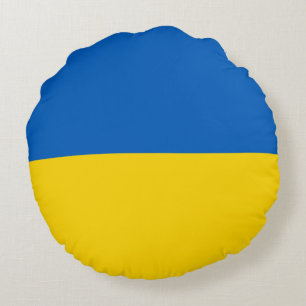 Ukraine flag round cushion