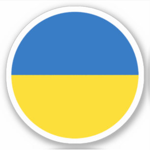 Ukraine Flag Round Sticker