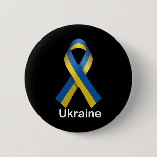 Ukraine Flag Shirt With Ukrainian National Colors  6 Cm Round Badge