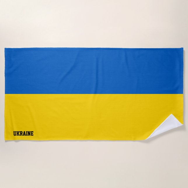 Ukraine Flag Splendid Patriotic Beach Towel (Front)