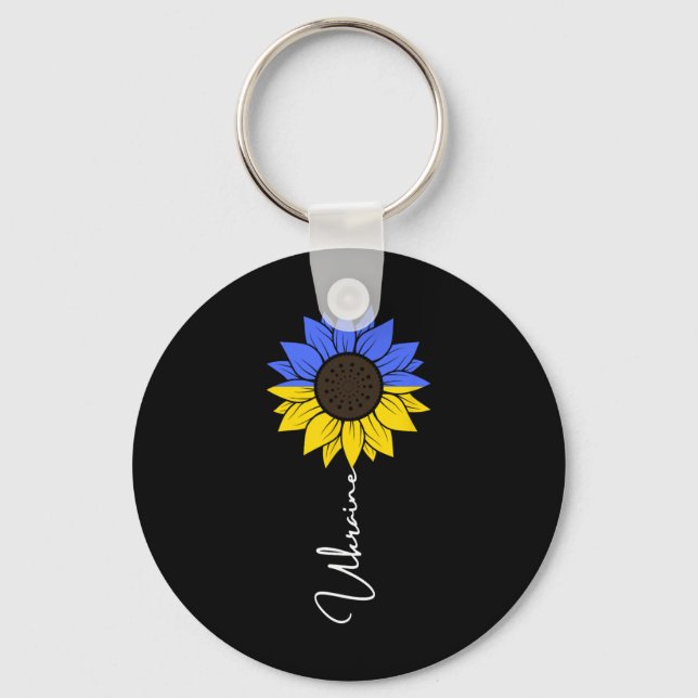 Ukraine Flag Sunflower 1  Key Ring (Front)