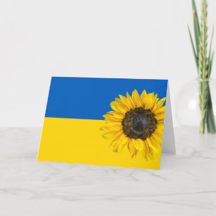 Ukraine Flag Sunflower  Card