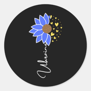 Ukraine Flag Sunflower Heart Classic Round Sticker