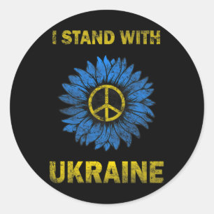 Ukraine Flag Sunflower I Stand With Ukraine Suppor Classic Round Sticker