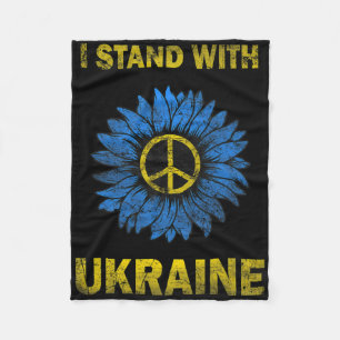 Ukraine Flag Sunflower I Stand With Ukraine Suppor Fleece Blanket