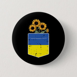 Ukraine Flag Sunflower Pocket Ukrainian Women Girl 6 Cm Round Badge