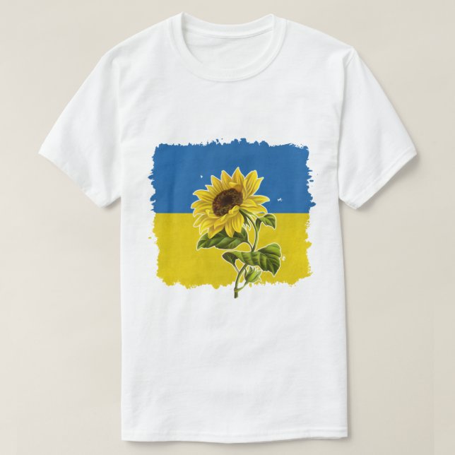 Ukraine Flag Sunflower   T-Shirt (Design Front)