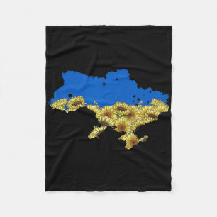 Ukraine Flag Sunflower Tee Floral Vintage Ukrainia Fleece Blanket