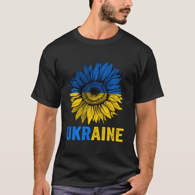 Ukraine Flag Sunflower Vintage Shirt Ukrainian Sup (Front)