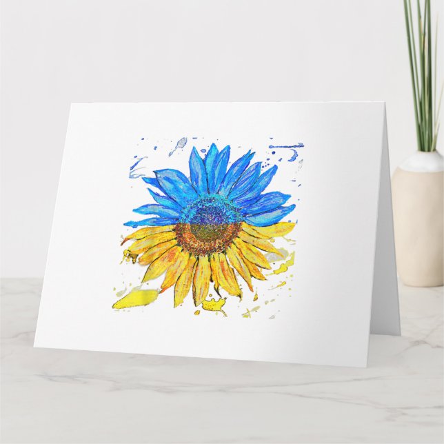 Ukraine Flag Sunflower Vintage Shirt Ukrainian Sup Card (Front)