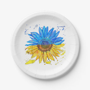 Ukraine Flag Sunflower Vintage Shirt Ukrainian Sup Paper Plate