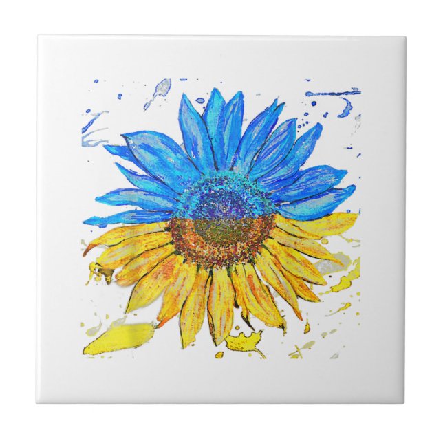 Ukraine Flag Sunflower Vintage Shirt Ukrainian Sup Tile (Front)