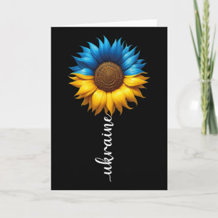 Ukraine Flag Sunflower Vintage Ukrainian Support U Card