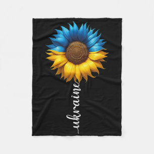 Ukraine Flag Sunflower Vintage Ukrainian Support U Fleece Blanket