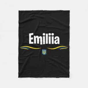 Ukraine Flag T Ukrainian Birthday Name Emiliia Fleece Blanket