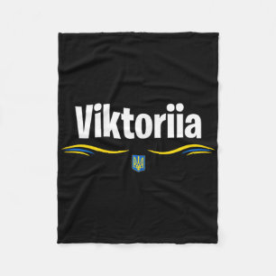 Ukraine Flag T Ukrainian Birthday Name Viktoriia Fleece Blanket