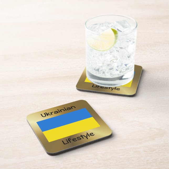Ukraine Flag+Text Coaster (Right Side)