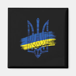 Ukraine Flag Trident Patriotic Ukrainian Heritage Magnet