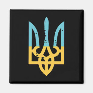 Ukraine Flag Trident Pocket Ukrainian Crest Women Magnet