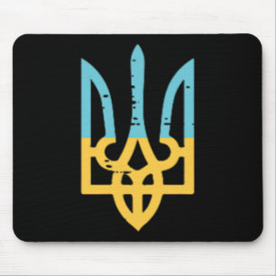 Ukraine Flag Trident Pocket Ukrainian Crest Women Mouse Mat