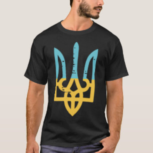 Ukraine Flag Trident Pocket Ukrainian Crest Women T-Shirt
