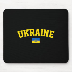 Ukraine Flag Trident Symbol Ukrainian Patriotic Pr Mouse Mat