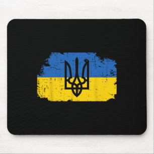 Ukraine Flag Trident Symbol Ukrainian Tryzub Women Mouse Mat