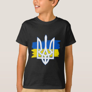 Ukraine Flag Trident - Ukrainian Tryzub Patriotic T-Shirt