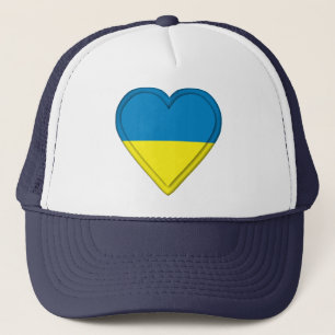 Ukraine flag trucker hat