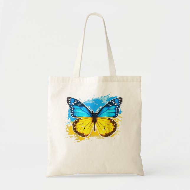 Ukraine Flag Ukrainian Butterfly  Ukraine Butterfl Tote Bag (Front)
