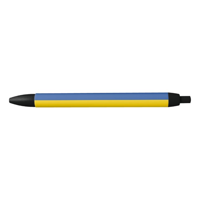 Ukraine Flag, Ukrainian Country Patriotic Gift Black Ink Pen (Front)