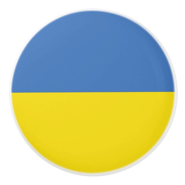 Ukraine Flag, Ukrainian Slava Ukraini Слава Україн Ceramic Knob (Front)