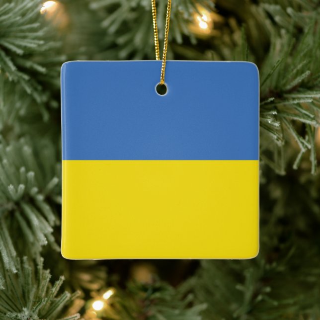 Ukraine Flag, Ukrainian Slava Ukraini Слава Україн Ceramic Ornament (Tree)