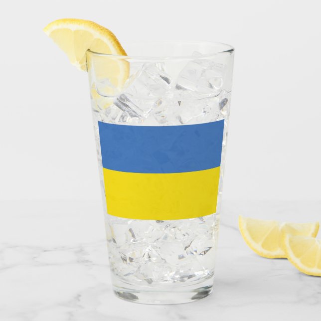 Ukraine Flag, Ukrainian Slava Ukraini Слава Україн Glass (Front Ice)