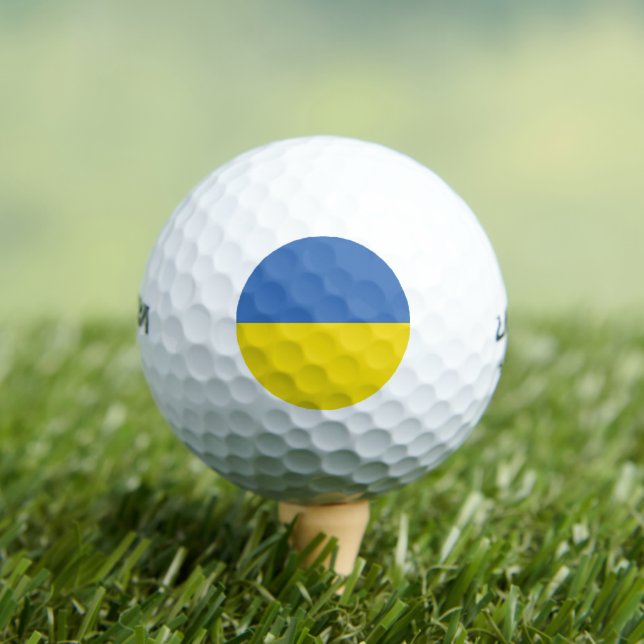Ukraine Flag, Ukrainian Slava Ukraini Слава Україн Golf Balls (Insitu Tee)